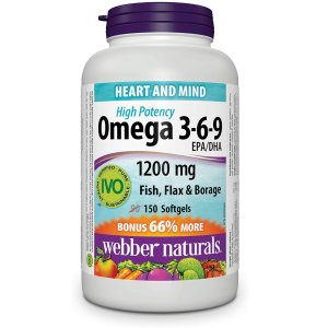 Webber Naturals Omega 3-6-9 高效鱼油 1200mg150粒