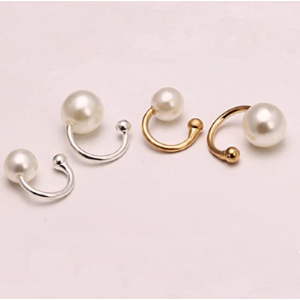 bleSky人造珍珠U型装饰耳夹 无需耳洞 时尚又百搭 金银2色可选