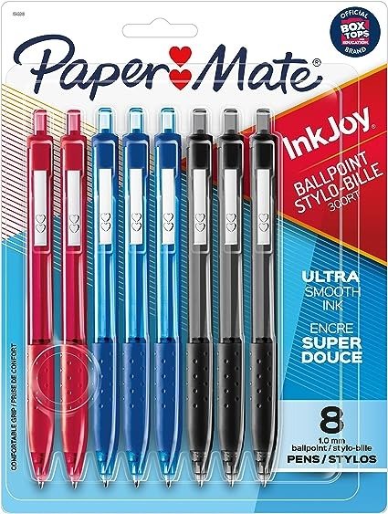 PAPER MATE InkJoy 300RT 可伸缩圆珠笔 8只装