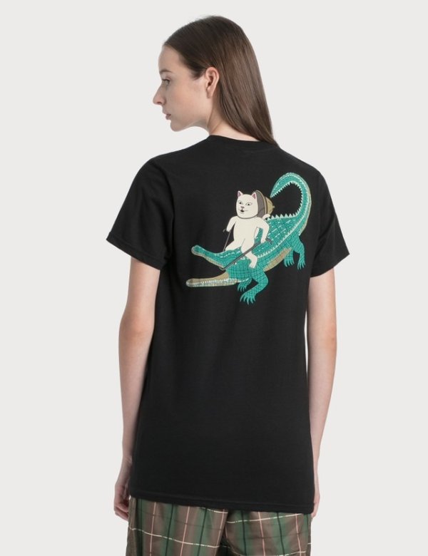 骑鳄鱼猫T恤