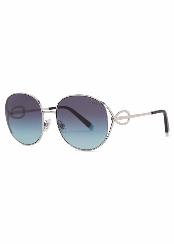Silver-tone oversized sunglasses