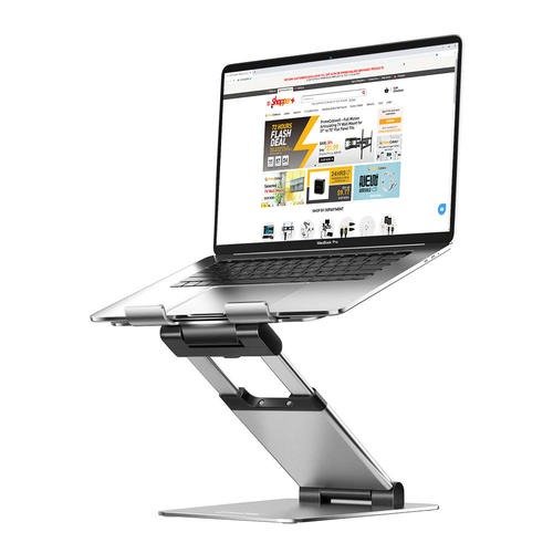Ergonomic Aluminum Height Adjustable Sit Stand Desk Laptop Holder Convertor - PrimeCables®