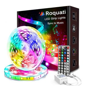 Roquati RGB LED 炫彩氛围灯条 5米*2条 带遥控 可随音乐变化