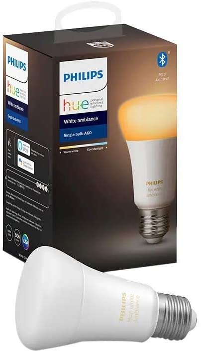 Hue White Ambiance Edison Screw (A60) Dimmable LED Smart Bulb (Latest Model, Compatible with Bluetooth, Amazon Alexa, Apple HomeKit, and Google Assistant)