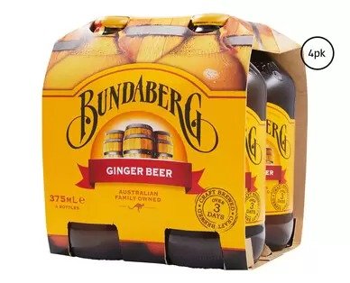 Bundaberg 姜汁气泡水4 x 375ml
