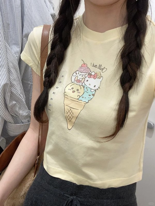  Chiikawa x Sanrio 黄色T恤