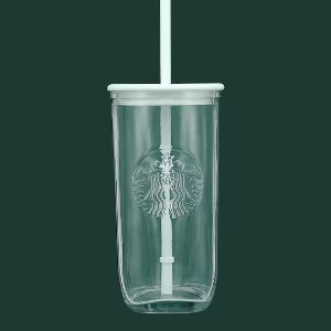 Starbucks 网红薄荷绿三角环保玻璃吸管杯 你附近有货吗
