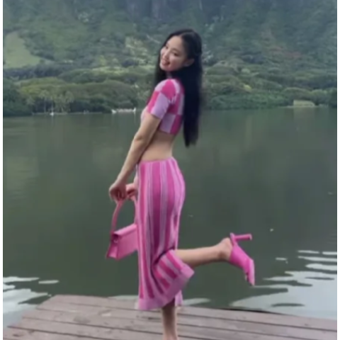 JacquemusJennie同款蓝色！针织半身裙