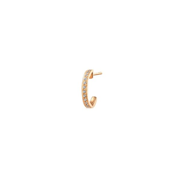 18K玫瑰金鑽石圈形單耳環