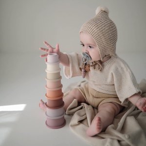 Mushie 堆叠茶杯玩具 锻炼宝宝平衡能力 手眼协调创意玩法