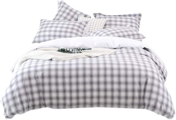 . Essentials Duvet Cover Set with 1 Pillowcase Made of Pure, Yarn-Dyed Cotton, 155 x 220 + 80 x 80 cm