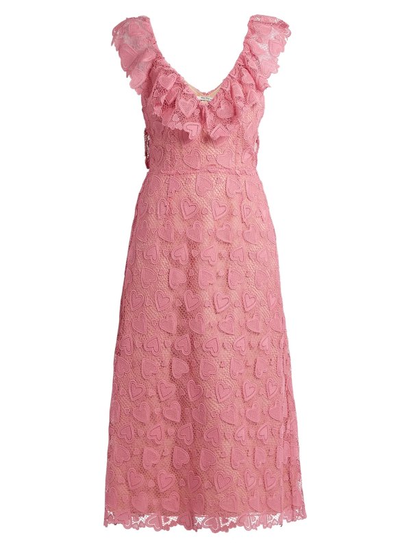 粉色蕾丝连衣裙
