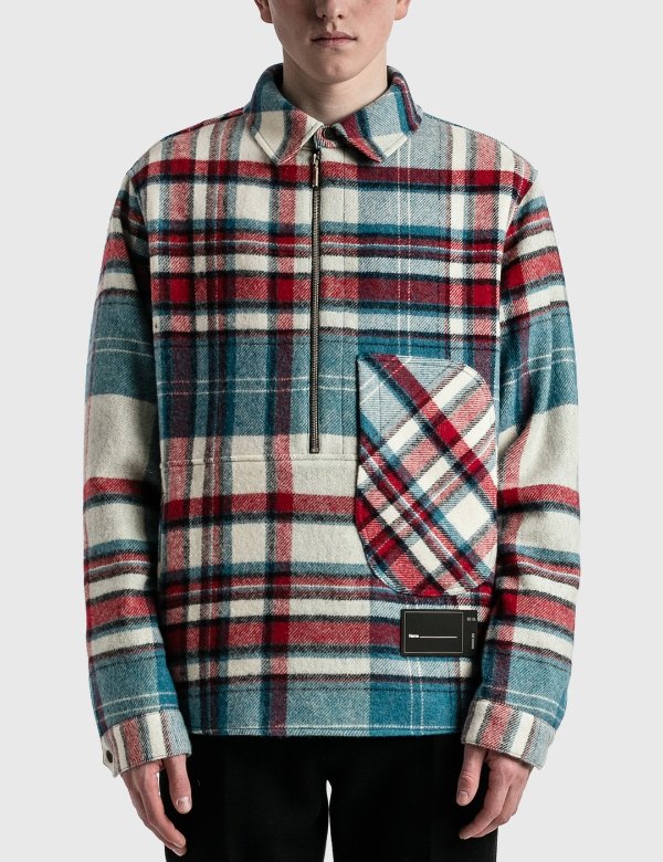Half Zip-Pocket 羊毛衬衫