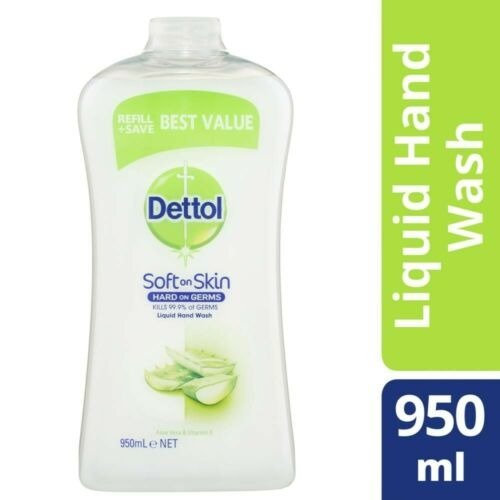 Antibacterial Liquid Hand Wash Aloe Vera and Vitamin E Refill 950mL