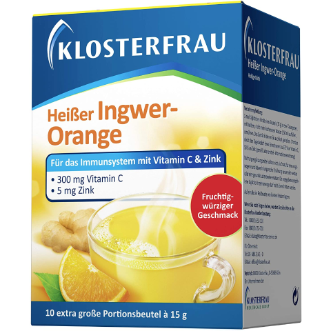 10袋仅€4.9Klosterfrau 橙子味热姜茶 提高免疫力/预防感冒 痛经女孩福音