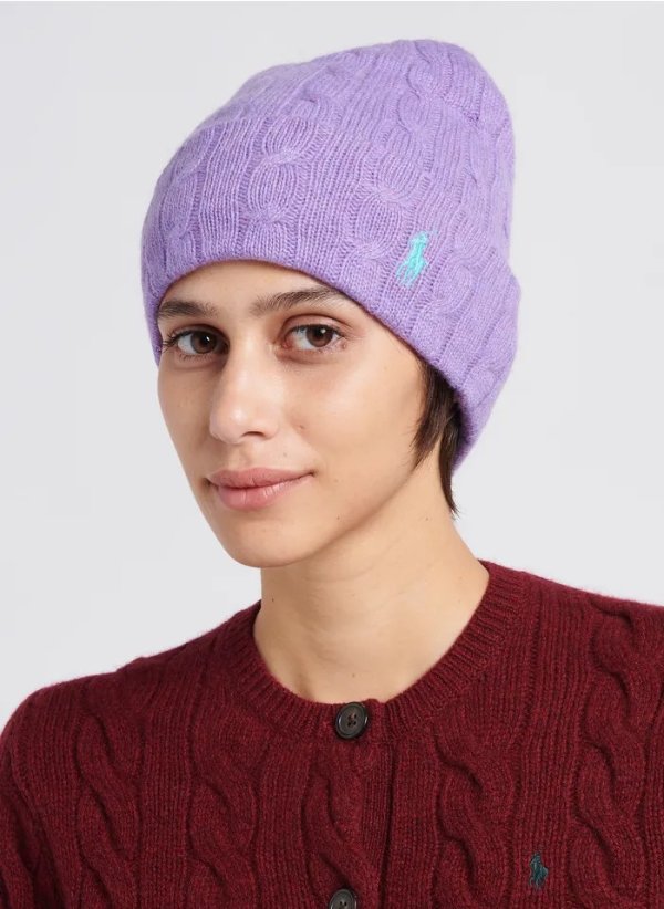 紫罗兰针织冷帽