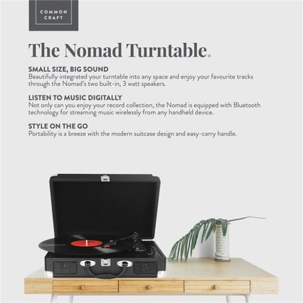 Common Craft The Nomad Turntable Black 黑胶唱片机黑色139.00 超值好