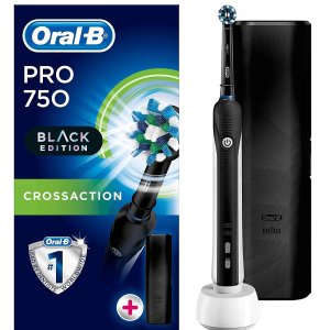 Oral-B PRO 750 Black Edition 电动牙刷 带充电基座和便携旅行收纳盒