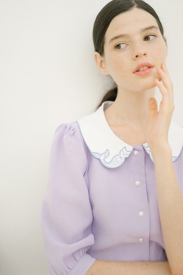 香芋紫猫咪衬衫