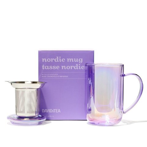 虹彩紫色双层玻璃北欧马克杯