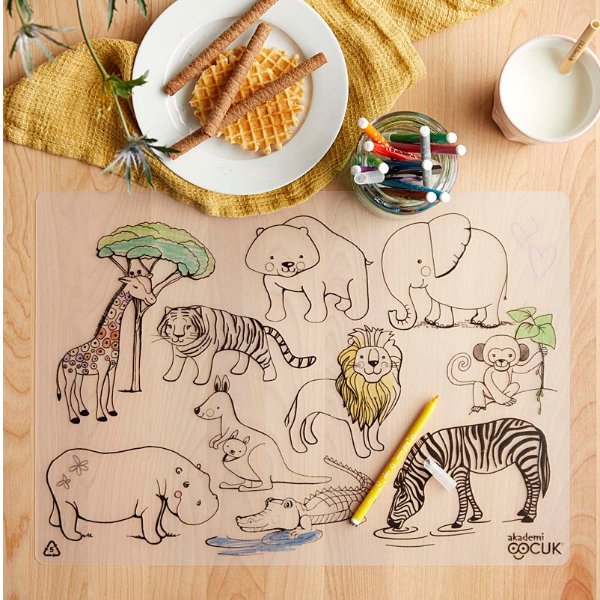 可涂鸦动物餐垫