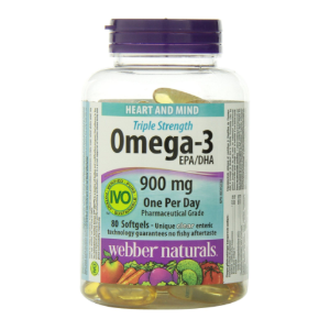孝敬长辈好礼：Webber Naturals Omega-3三倍强效深海鱼油软胶囊80粒