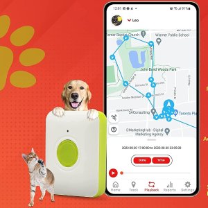 史低价：YoPets 迷你GPS宠物追踪器 含SIM卡无限范围 实时定位