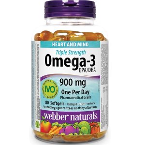 Webber Naturals Omega-3鱼油 80粒900mg 富含DHA