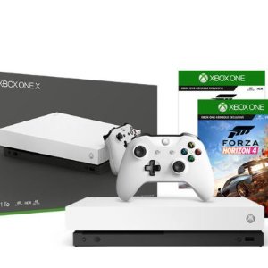 Microsoft微软 Xbox One X 1TB 白色特别版+游戏机套装