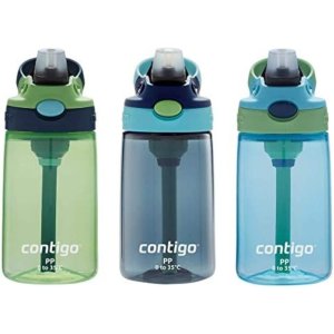 💥史低价💥：Contigo 儿童防漏吸管水杯3个装 单手可操作 适用于洗碗机