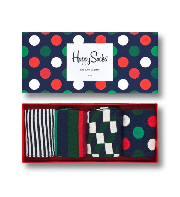 blue, green & red socks gift box: andy warhol | happy socks