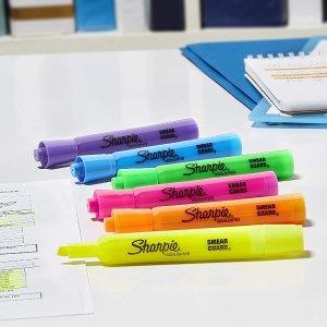 白菜价：Sharpie 25145 彩色荧光笔12支装 6种不同颜色