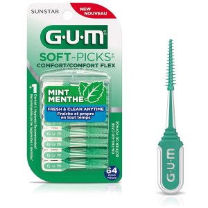 GUM 新款牙缝型清洁牙签 64支装 深度清洁齿缝 正畸可用