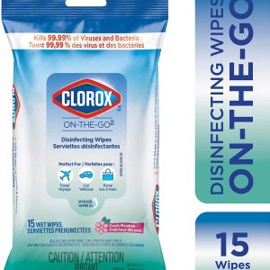 白菜价：Clorox 便携装消毒湿巾 15片 杀菌99.99% 外出随身带