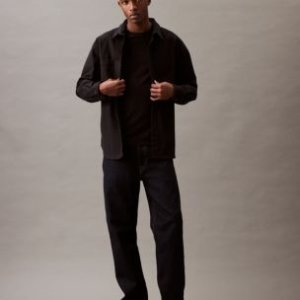 Calvin Klein带点工装感宽松黑色衬衫外套