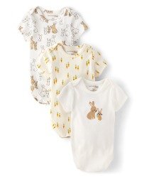男女通用婴儿兔子连体衣 3 件装