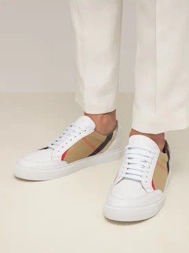 格纹小白鞋