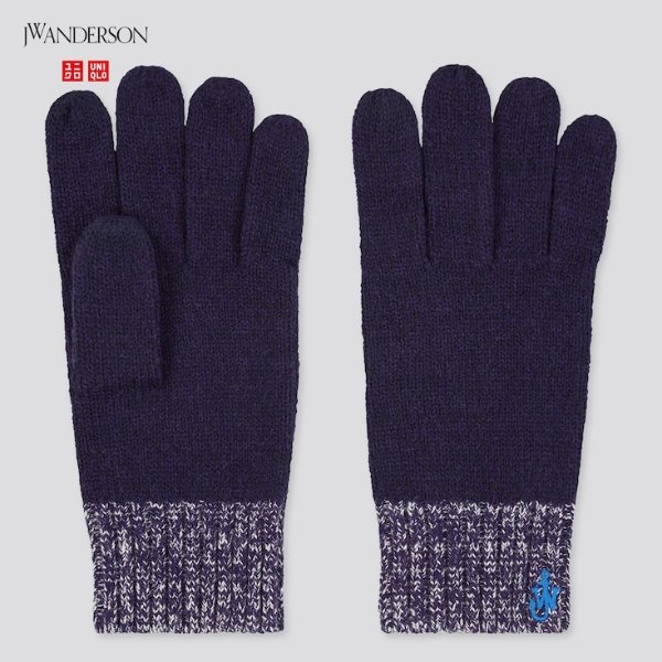 X JW ANDERSON 藏青色保暖手套