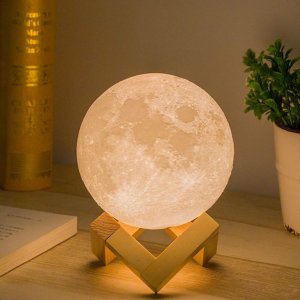 闪购：Mydethun 月球夜灯 3D打印逼真外观 摘下月亮送给你