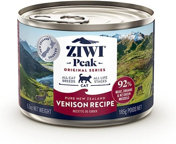 ZIWI Peak Canned Wet Cat Food – All Natural, High Protein, Grain Free, Limited Ingredient, with Superfoods (Venison, Case of 12, 6.5oz Cans)