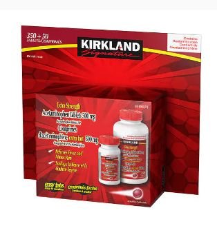 Kirkland Signature Acetaminophen 500 mg Extra Strength, 350 + 50 Tablets