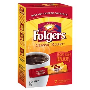 销量冠军 Folgers 经典烘焙速溶咖啡7袋装 方便好喝又便宜