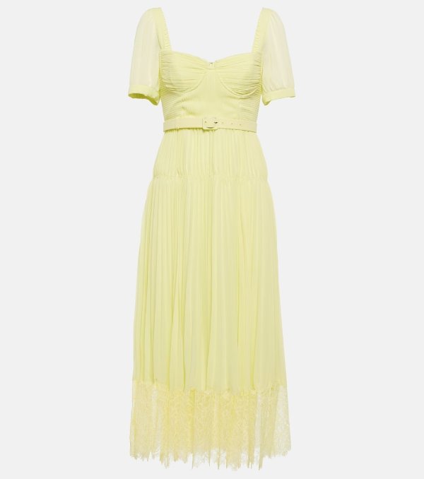 黄色蕾丝连衣裙