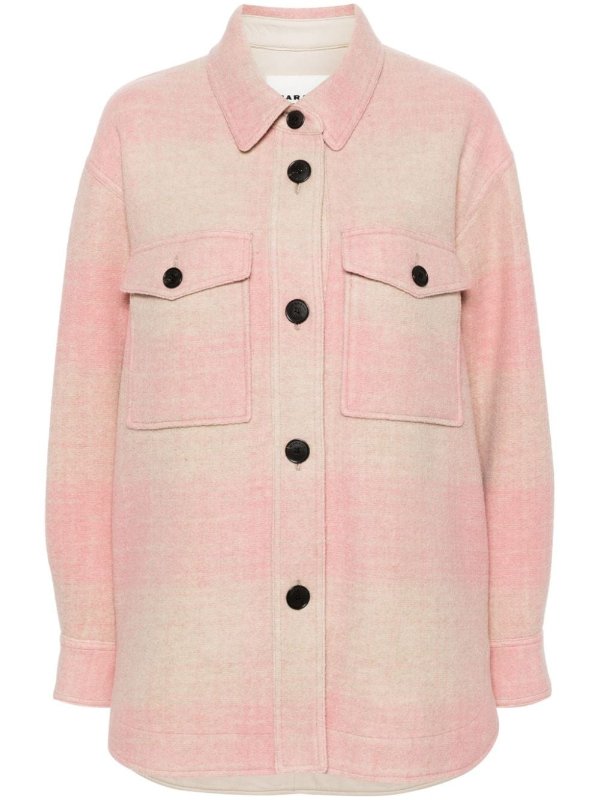 粉色格纹大衣