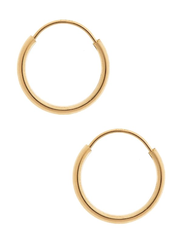 14K 黄金 12 毫米环形耳环