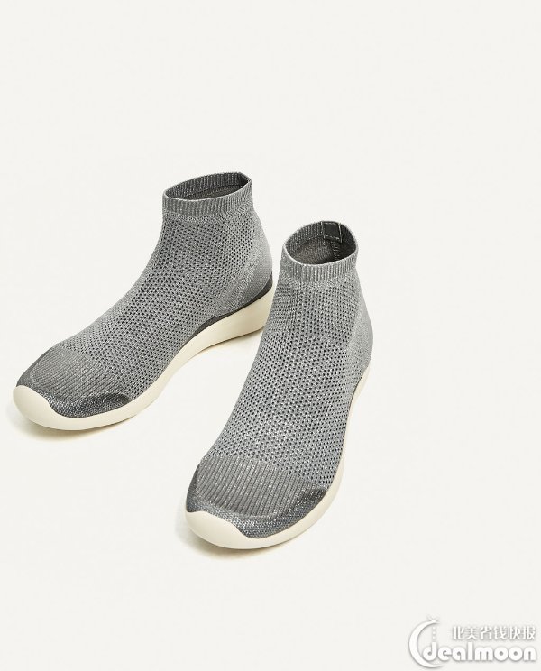 zara.com 灰色袜子运动鞋 $69.9购买