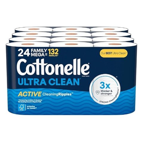 💥史低价💥：Cottonelle 超净系列舒适卫生纸 24巨卷=132卷