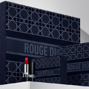 Dior 2021秋冬烈艳蓝金 高定限量唇膏套装 复古奢华高级感！