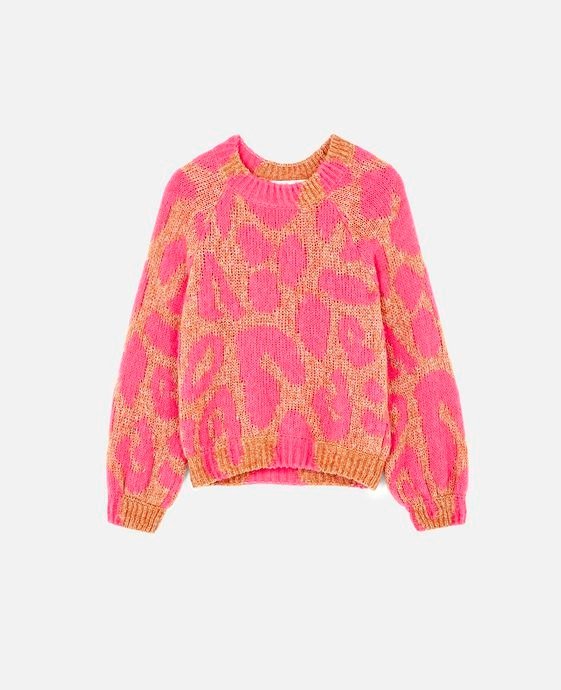 粉色豹纹毛衣