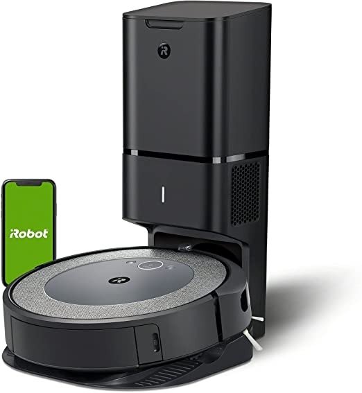 Roomba i3+ Robot Vacuum with Automatic Dirt Disposal Disposal - Empties Itself, Wi-Fi Connected Mapping, Compatible with Alexa, Ideal for Pet Hair, Carpets Black,i355000